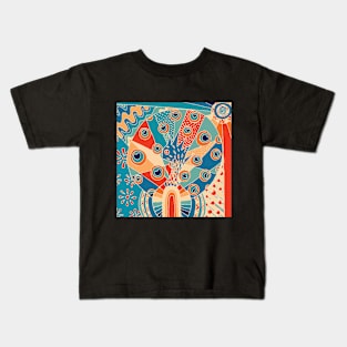 Colorful Peacock Kids T-Shirt